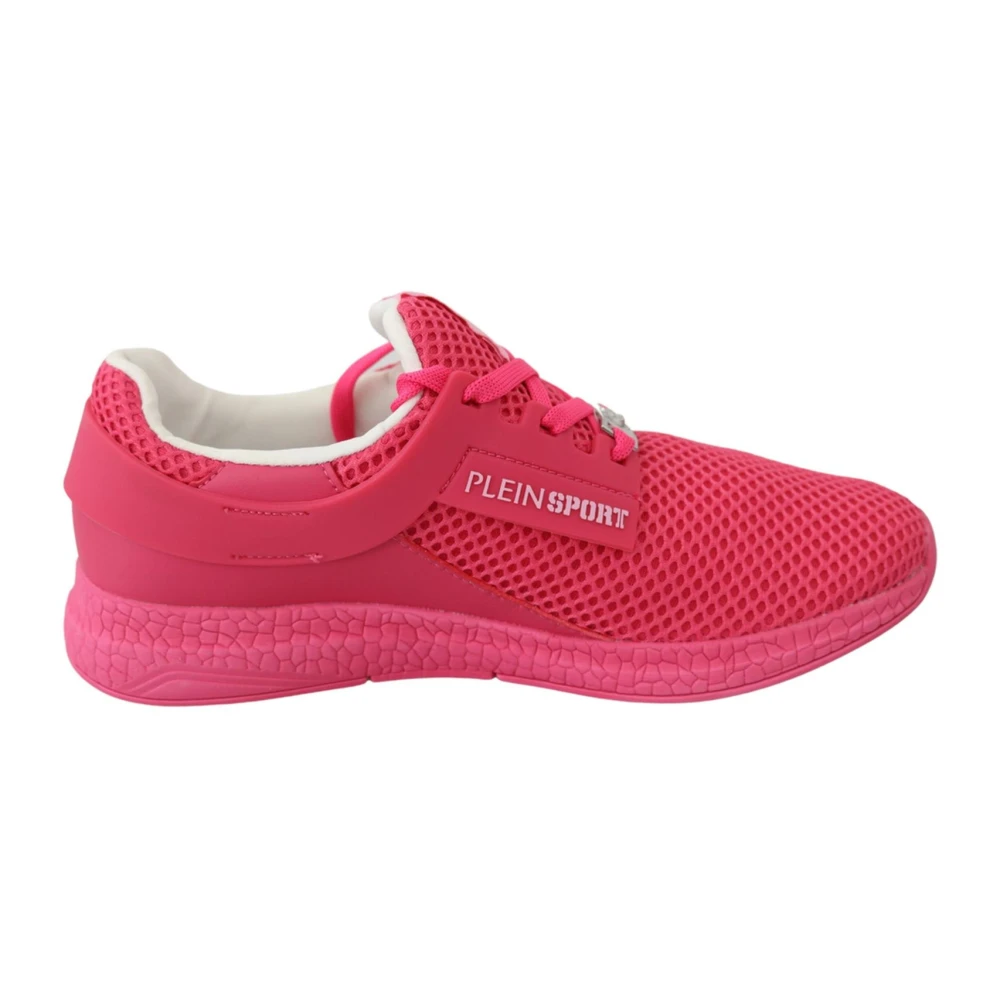 Plein Sport Fuxia Rödbeta Polyester Runner Becky Sneakers Skor Pink, Dam