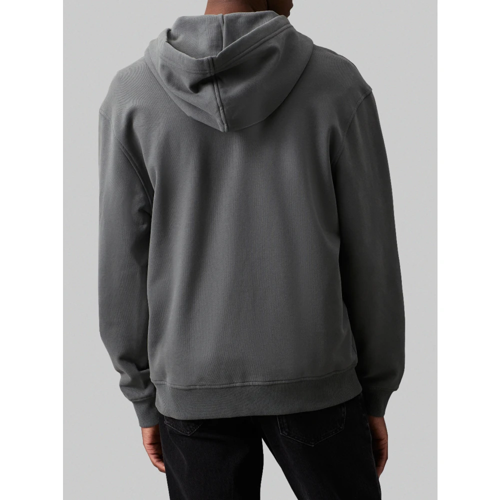 Calvin Klein Grijze trui met capuchon en rits Gray Heren