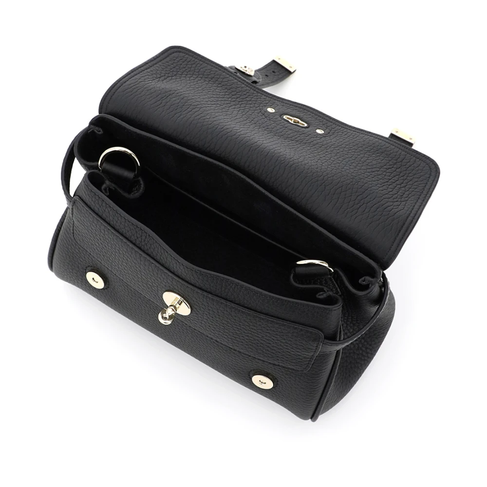 Mulberry Mini tas van korrelig leer met gevlochten handvat Black Dames