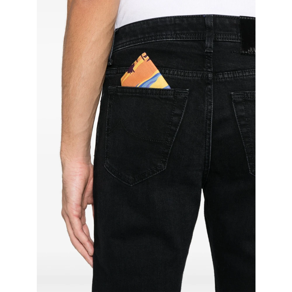 Jacob Cohën Handgemaakte Eduard Jeans met Japanse stoffen Black Heren