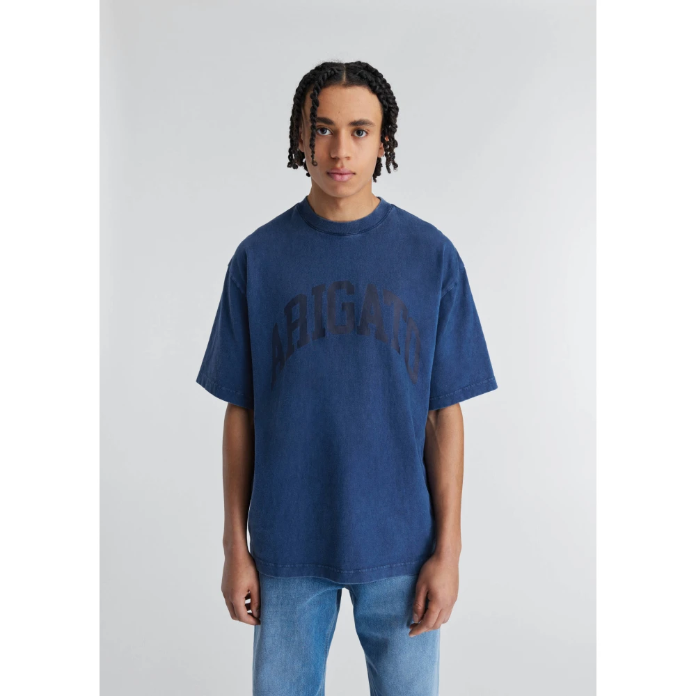 Axel Arigato Link Washed T-Shirt Blue Heren