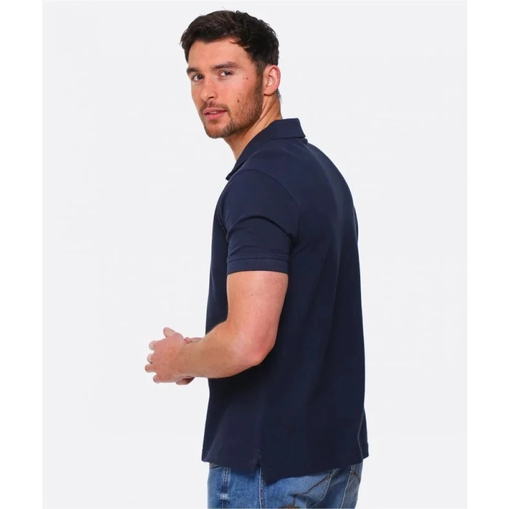 Belstaff Donker Ink Katoenen Pique Polo met Phoenix Embleem Blue Heren