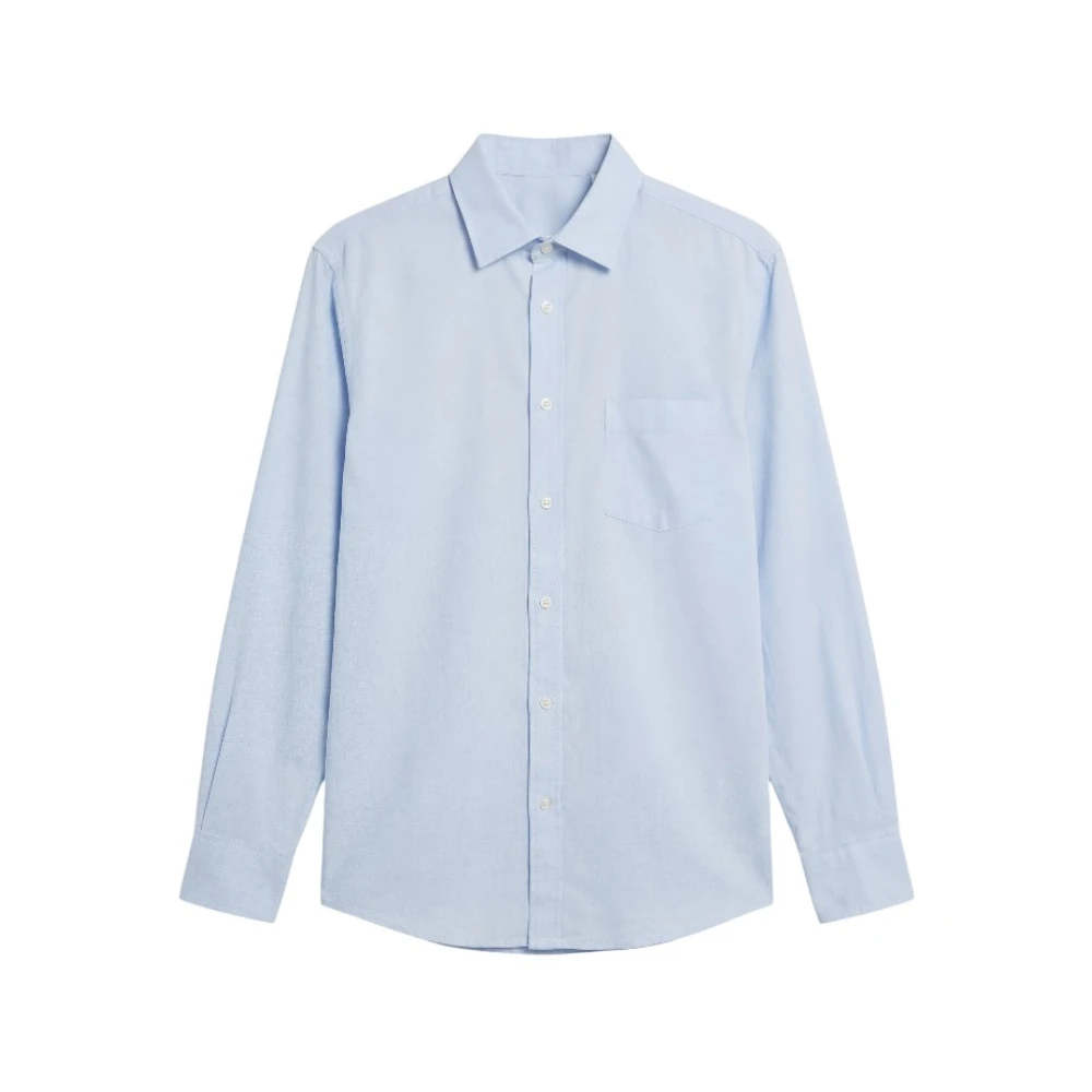 Hartford Blue Casual Shirts, Male, Xl, Paul Pocket Shirt