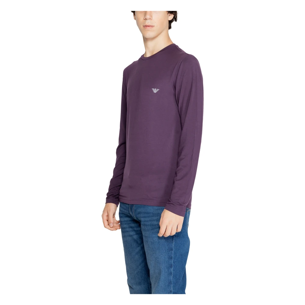 Emporio Armani Paarse Trui met Lange Mouwen Purple Heren