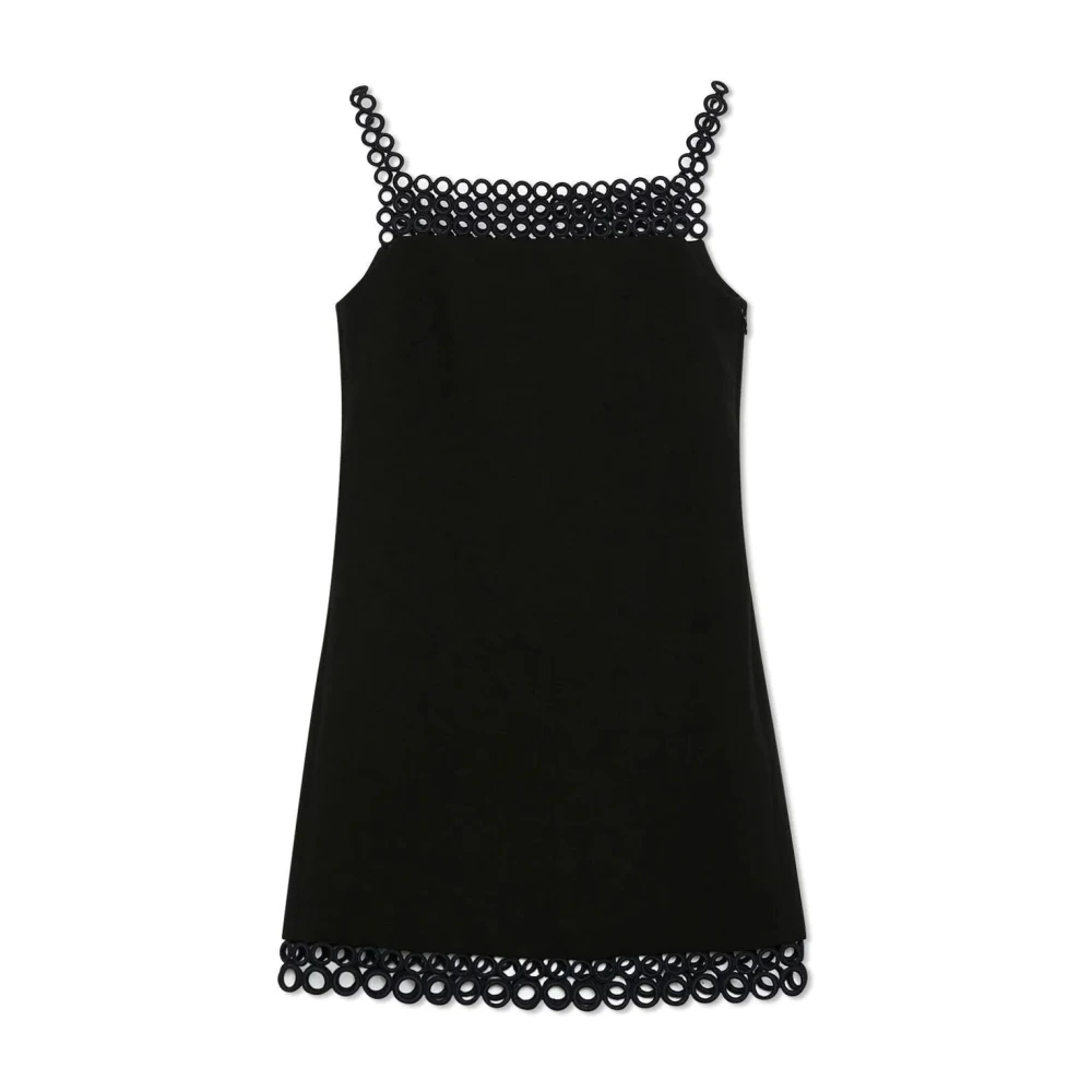 Simkhai Black Short Dresses, Female, M, Crochet Mini Dress