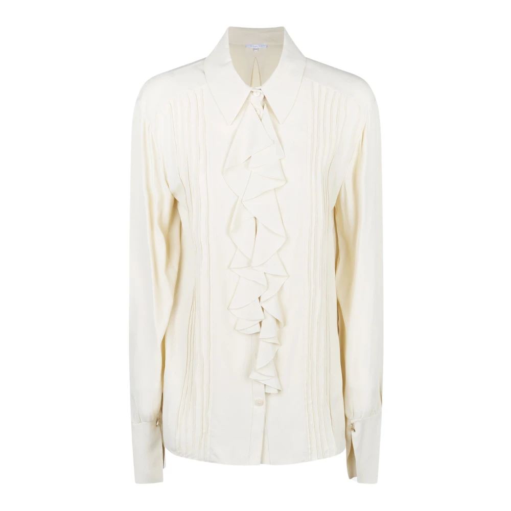 PATRIZIA PEPE Klassieke Crèmekleurige Blouse met Lange Mouwen Beige Dames