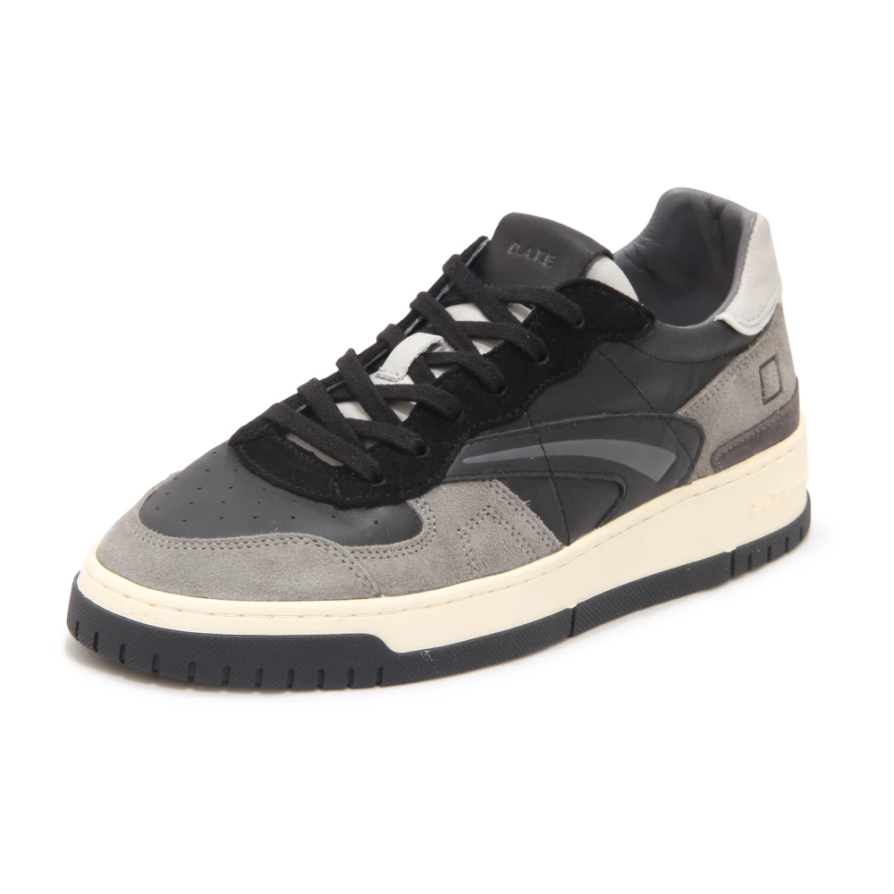 D.a.t.e. Men's Black Sneakers, 8 Uk, Torneo Pure Vintage Calf