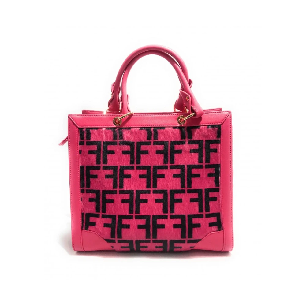 Fracomina Women's Pink Multilogo Tote Shoulder Bag - Handbags - One Size - Bags