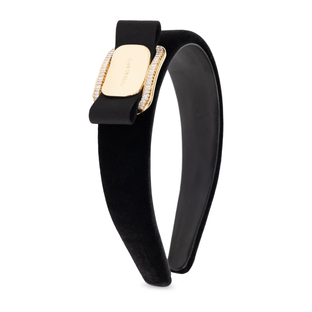 Salvatore Ferragamo Fluwelen hoofdband Black Dames