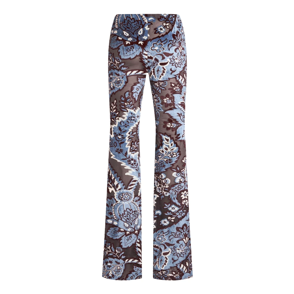 ETRO Bloemen Paisley Fluwelen Broek Multicolor Dames