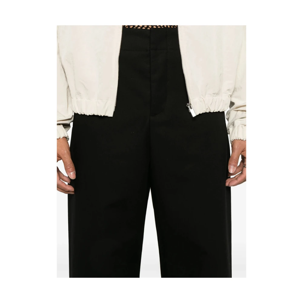 Jacquemus Zwarte broek met knopen en zakken Black Heren