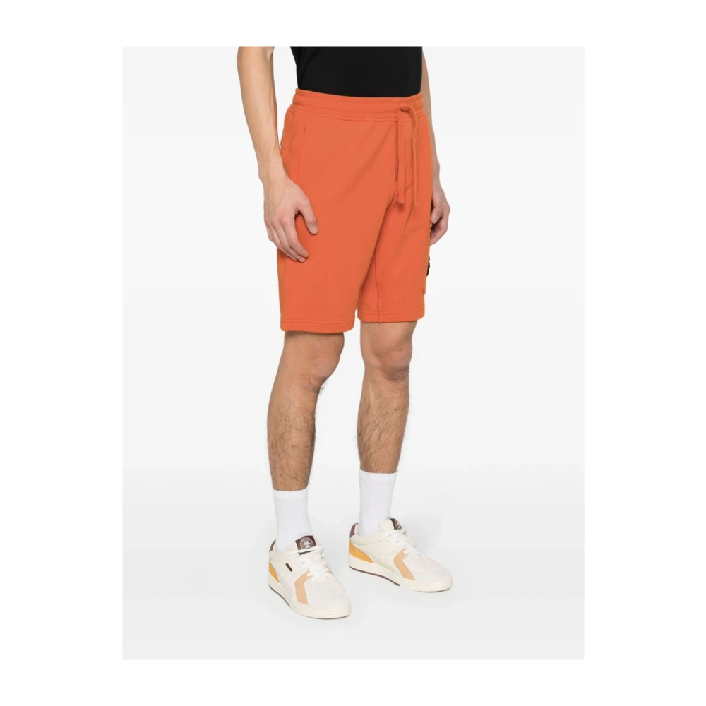Stone Island Oranje Shorts met Zakken en Elastische Taille Orange Heren