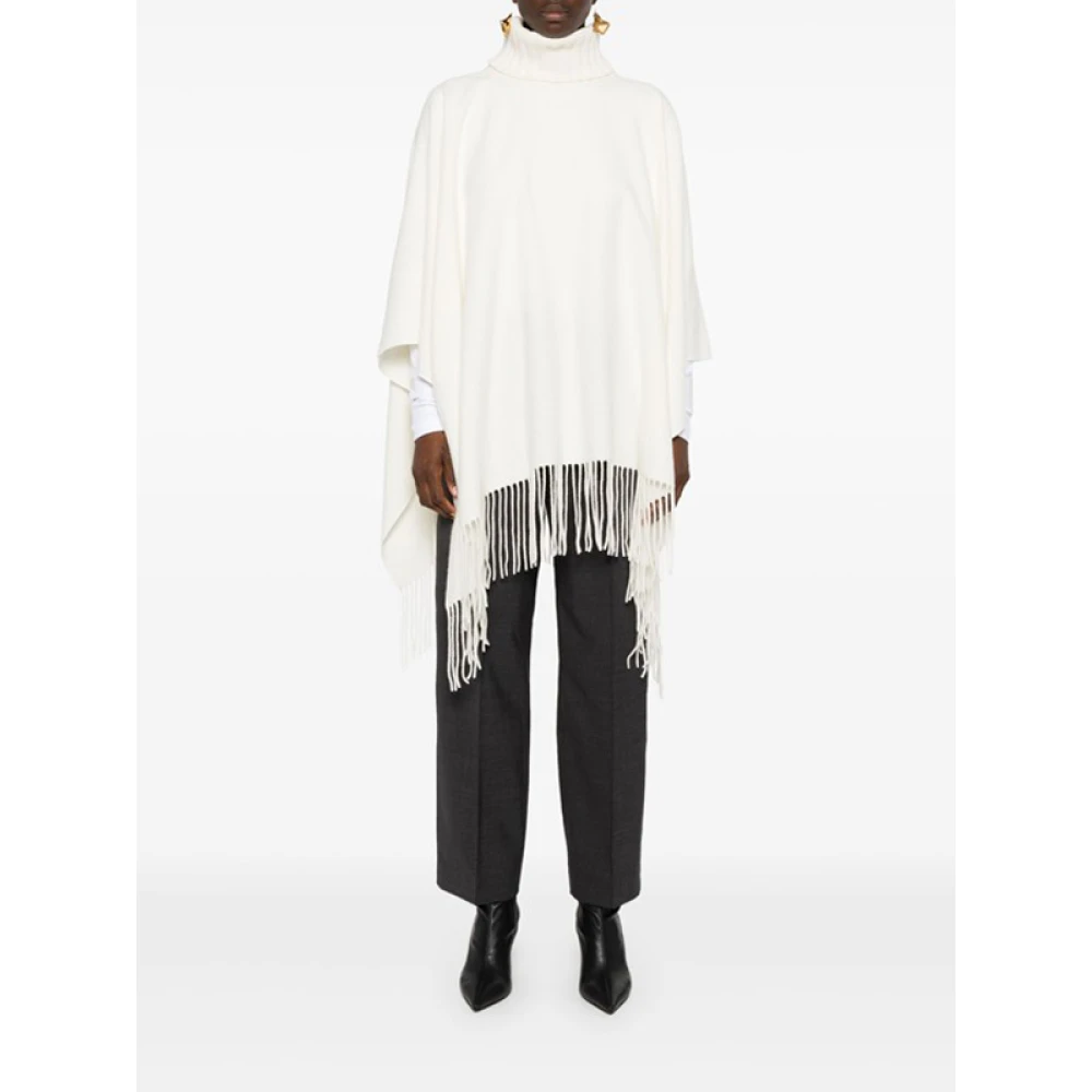 Fabiana Filippi Witte Wol Cashmere Poncho Cape White Dames