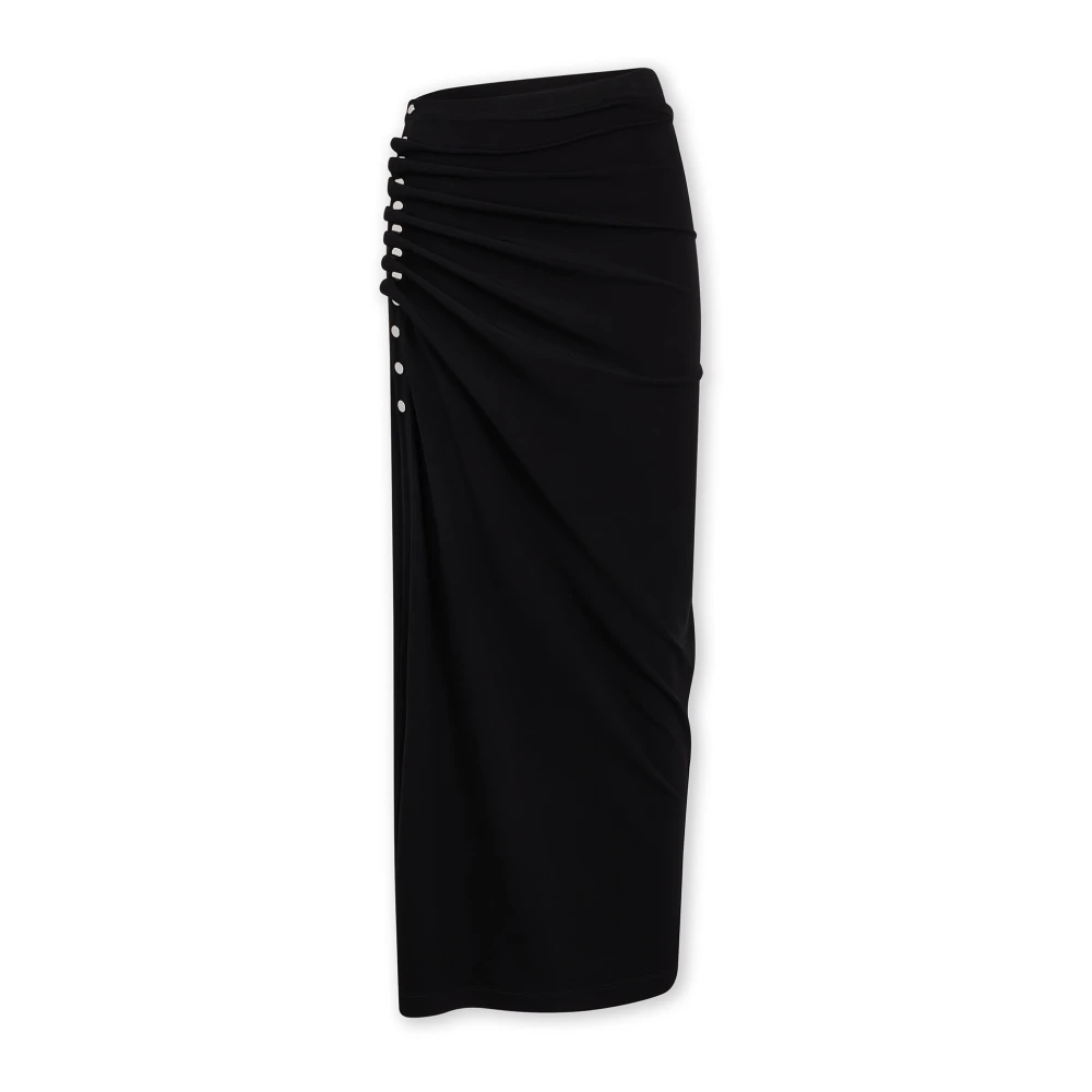 Rabanne Women's Black Midi Skirt Elegant Drapes Chic - Maxi Skirts - Xs - Skirts