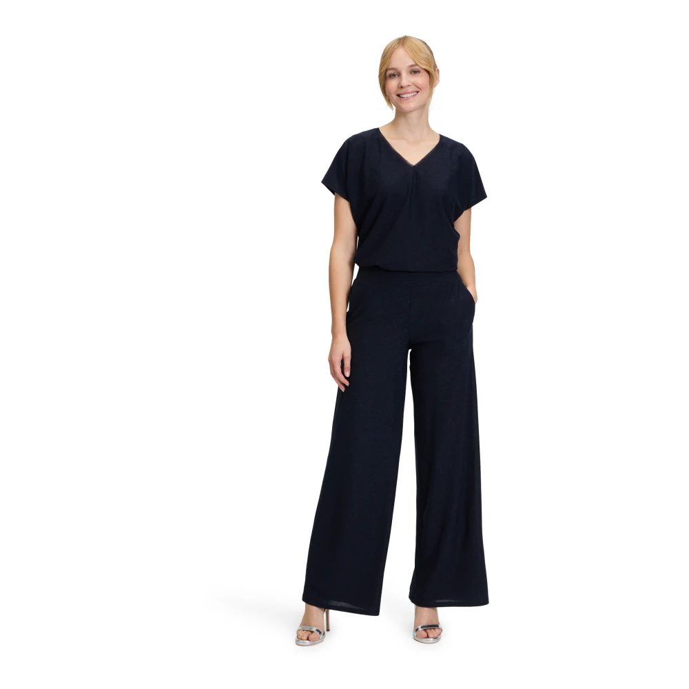 Vera Mont Wijde Pijp Moderne Pasvorm Broek Black Dames