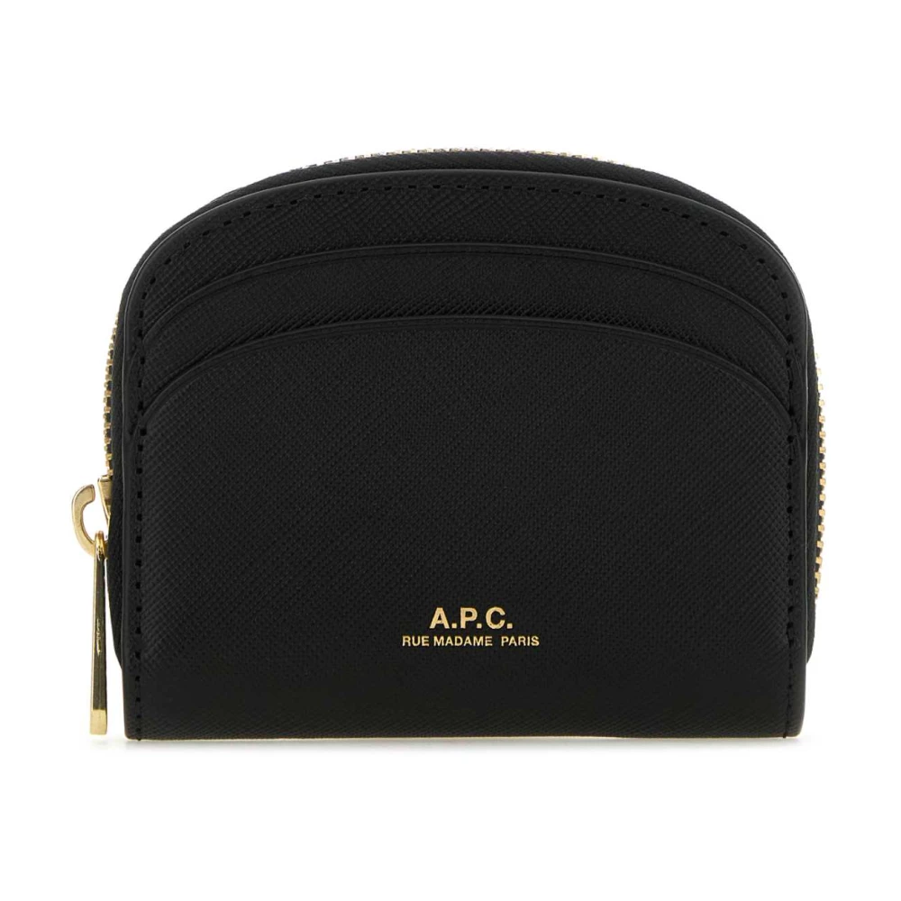 A.p.c. Klassieke Zwarte Leren Portemonnee Black Dames