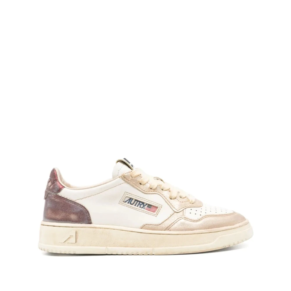 Autry Super Vintage Low Metallic Leather Sneakers Dames Schoenen Veelkleurig Multicolor