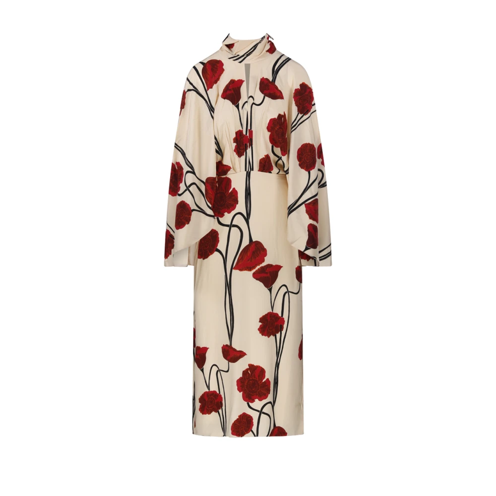 Johanna Ortiz Klaproos Enkellange Jurk in Ecru Multicolor Dames