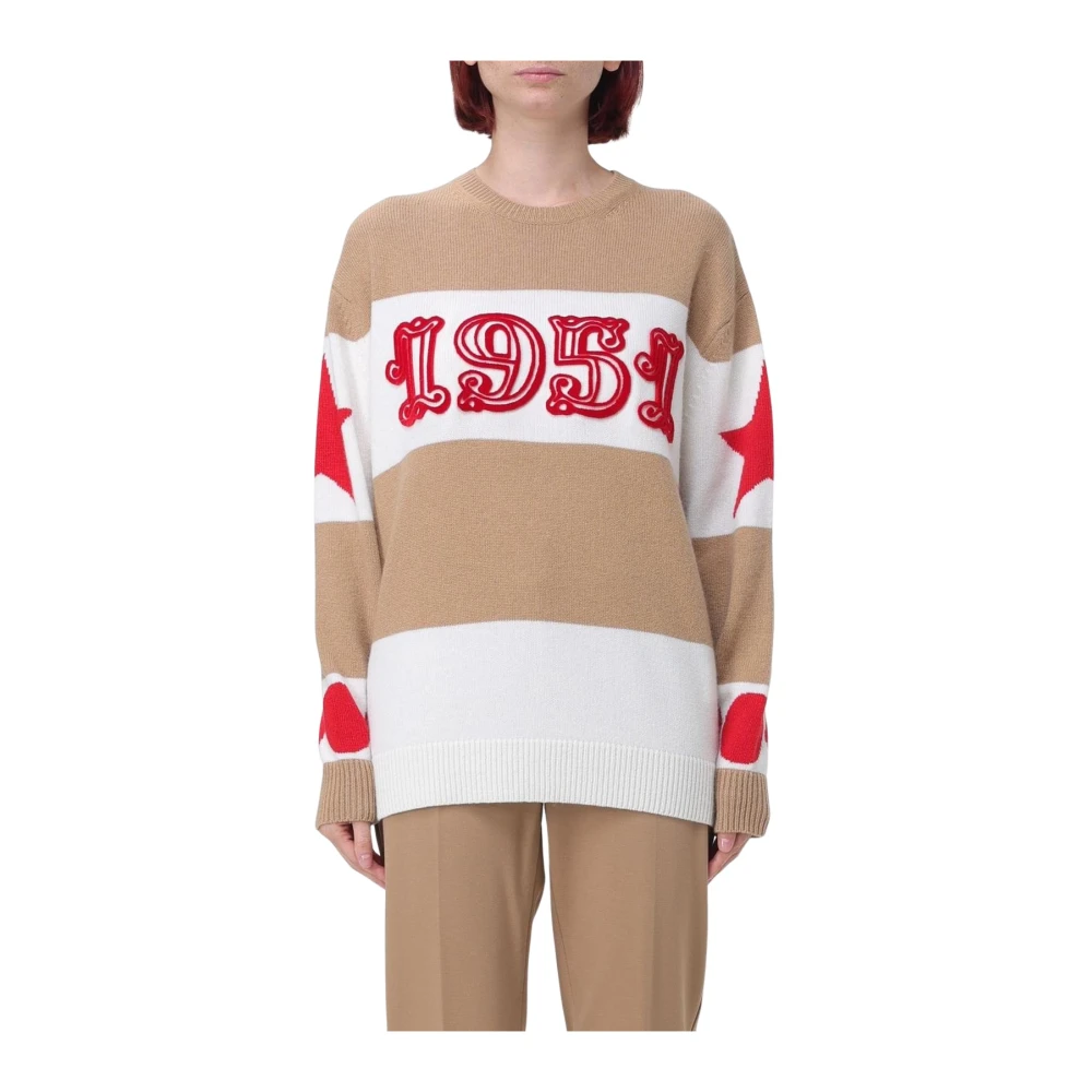 Max Mara Women's Brown Cashmere Knitwear, L, Luxurious Camel Knit Pullover Jumper