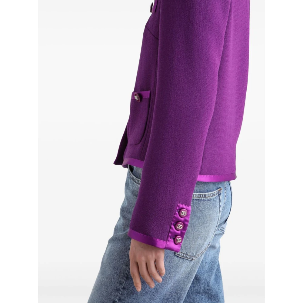 Dolce & Gabbana Paarse Stijlvolle Jassen Purple Dames