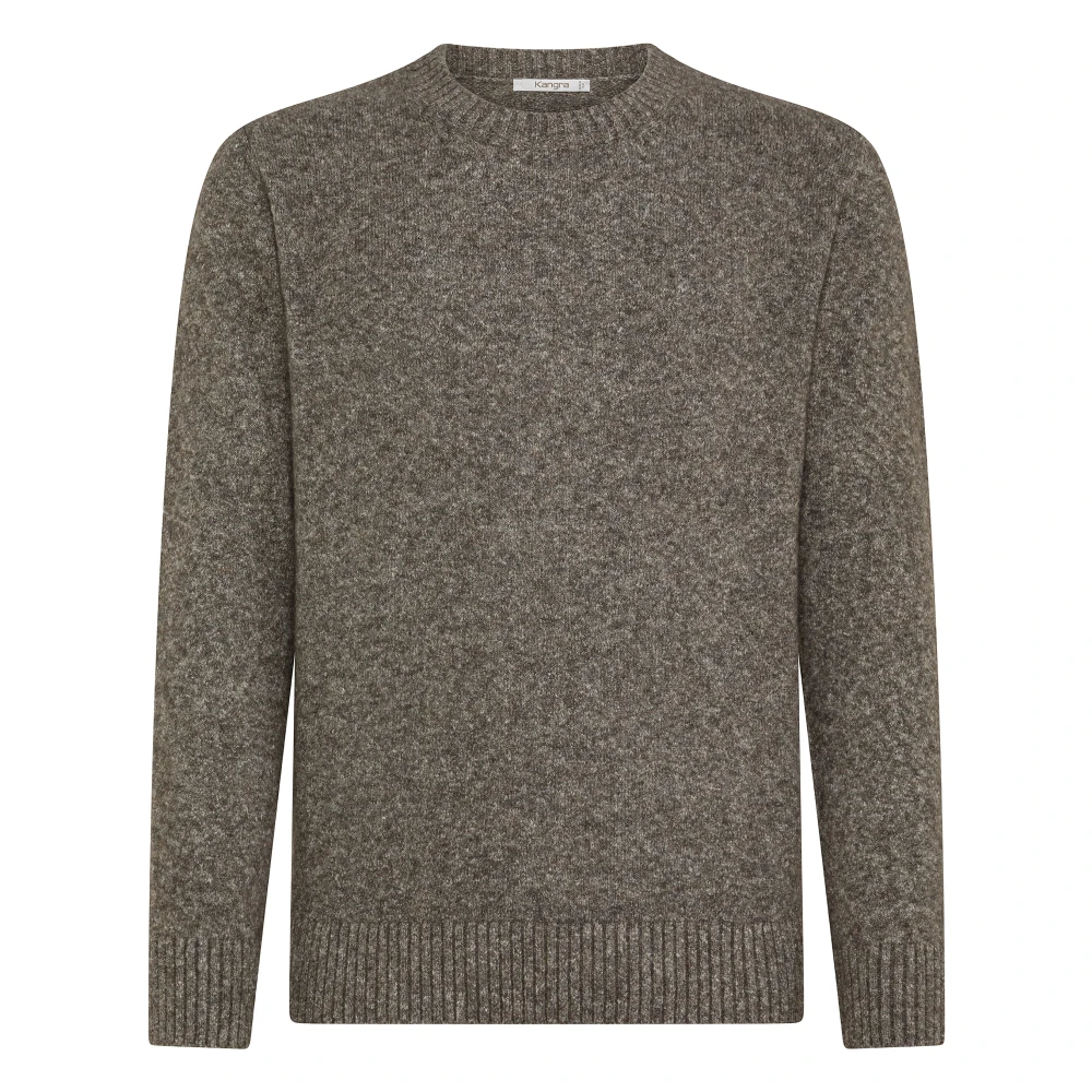 Kangra Bruine Wollen Trui Aw24 Brown Heren