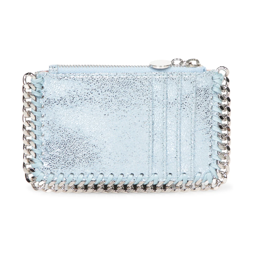 Stella Mccartney Blauwe Glanzende Kaarthouder Met Ketting Blue Dames