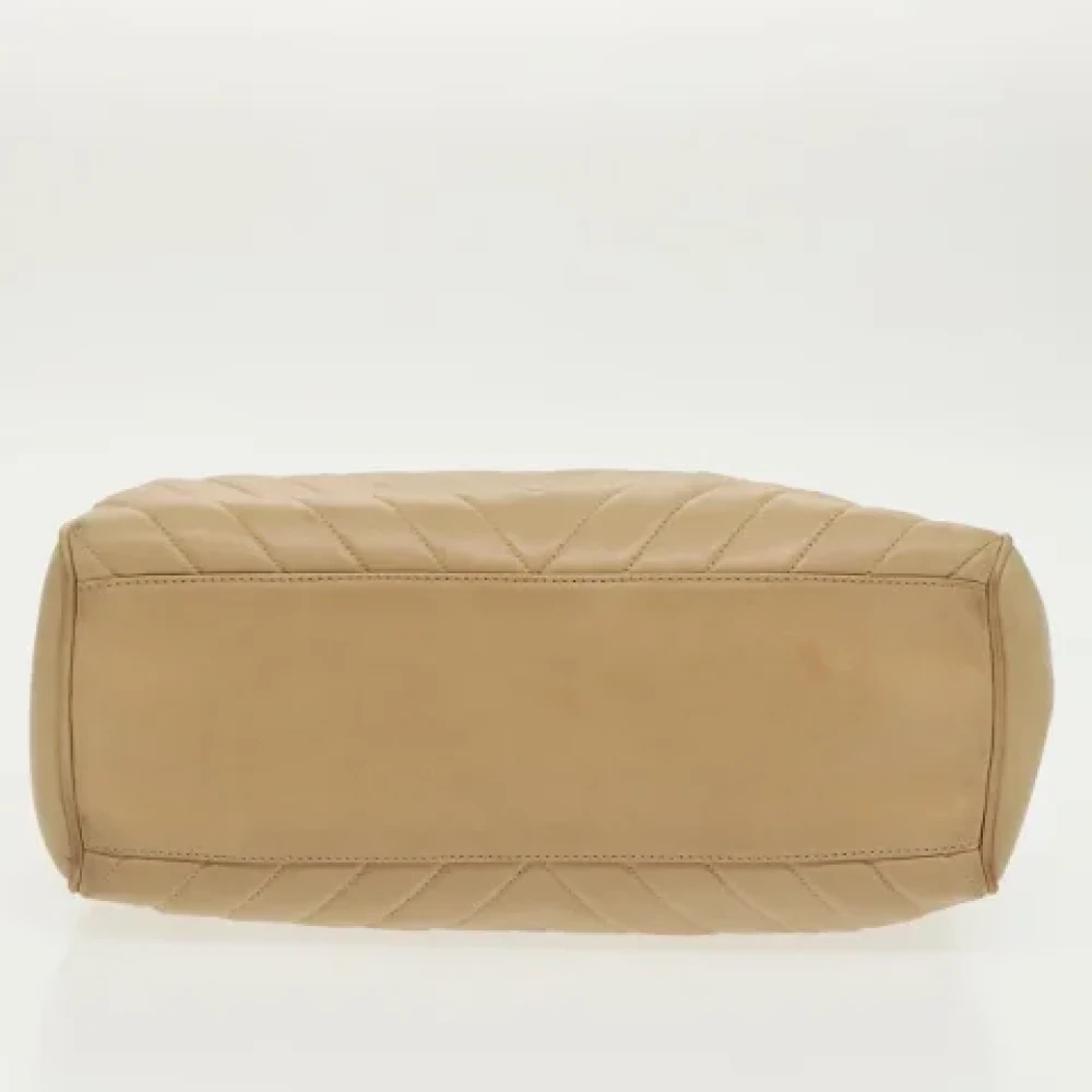 Chanel Vintage Pre-owned Leather chanel-bags Beige Dames