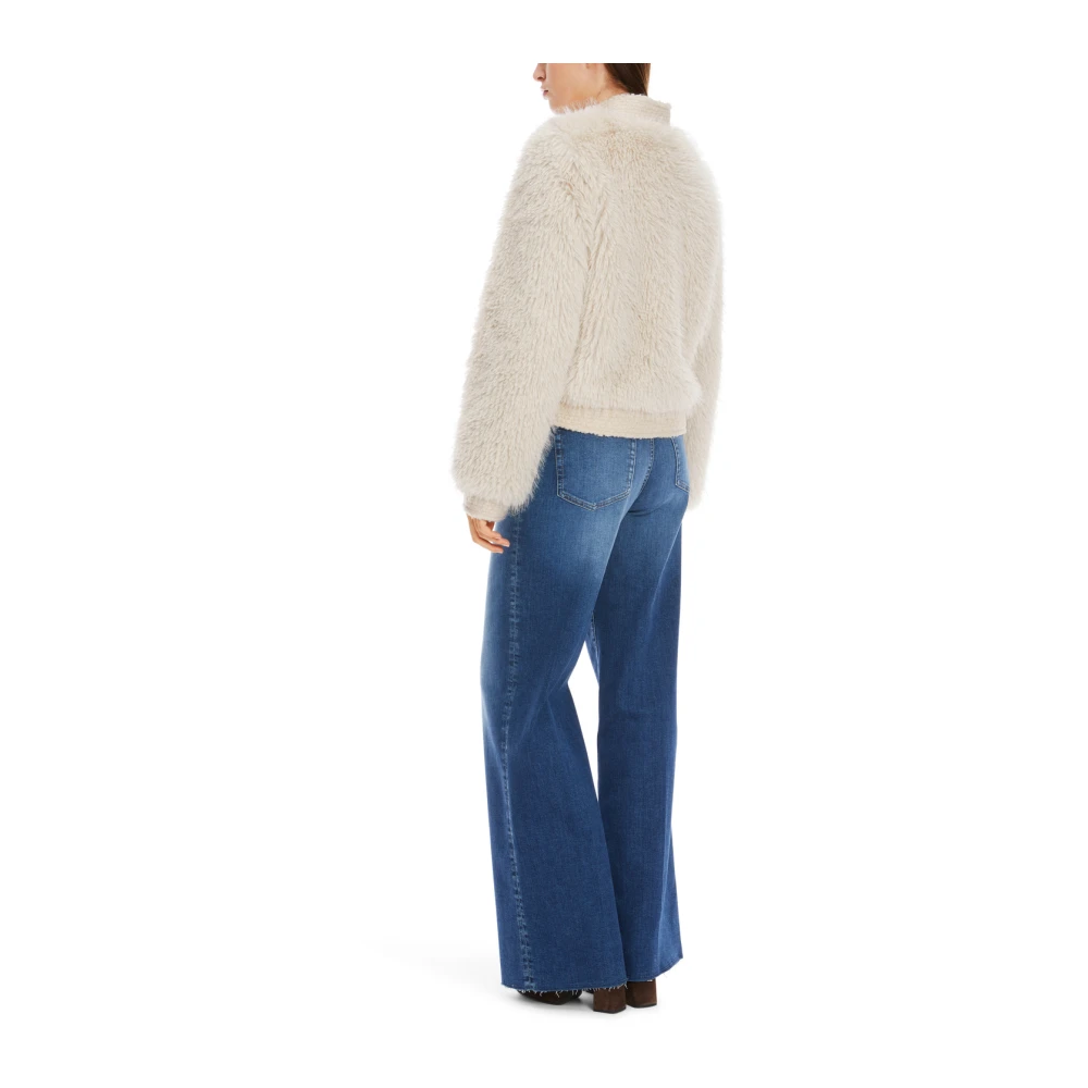 Marc Cain Jas in nepbont in weelderige seventies stijl Beige Dames