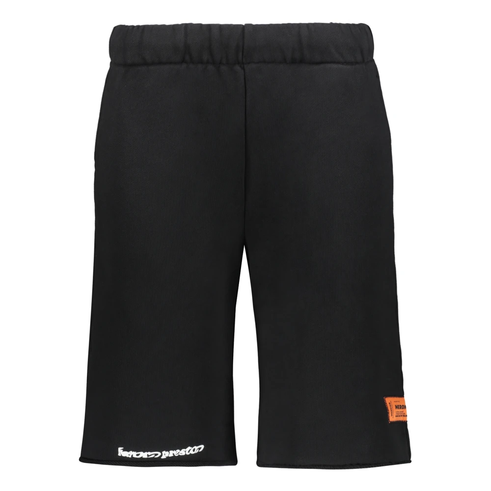 Heron Preston Logo Print Katoenen Shorts Black Dames