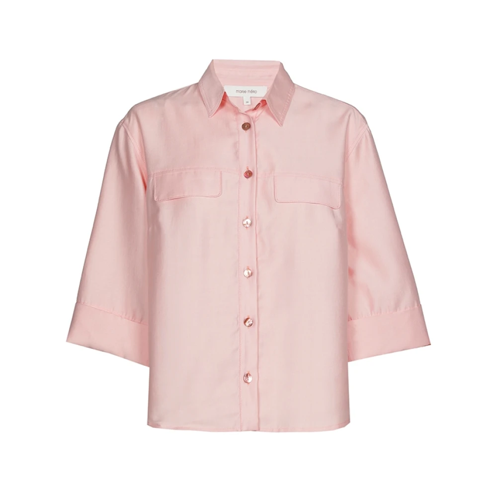 Marie Méro Rosa Rak Kortärmad Skjorta Med Bröstfickor