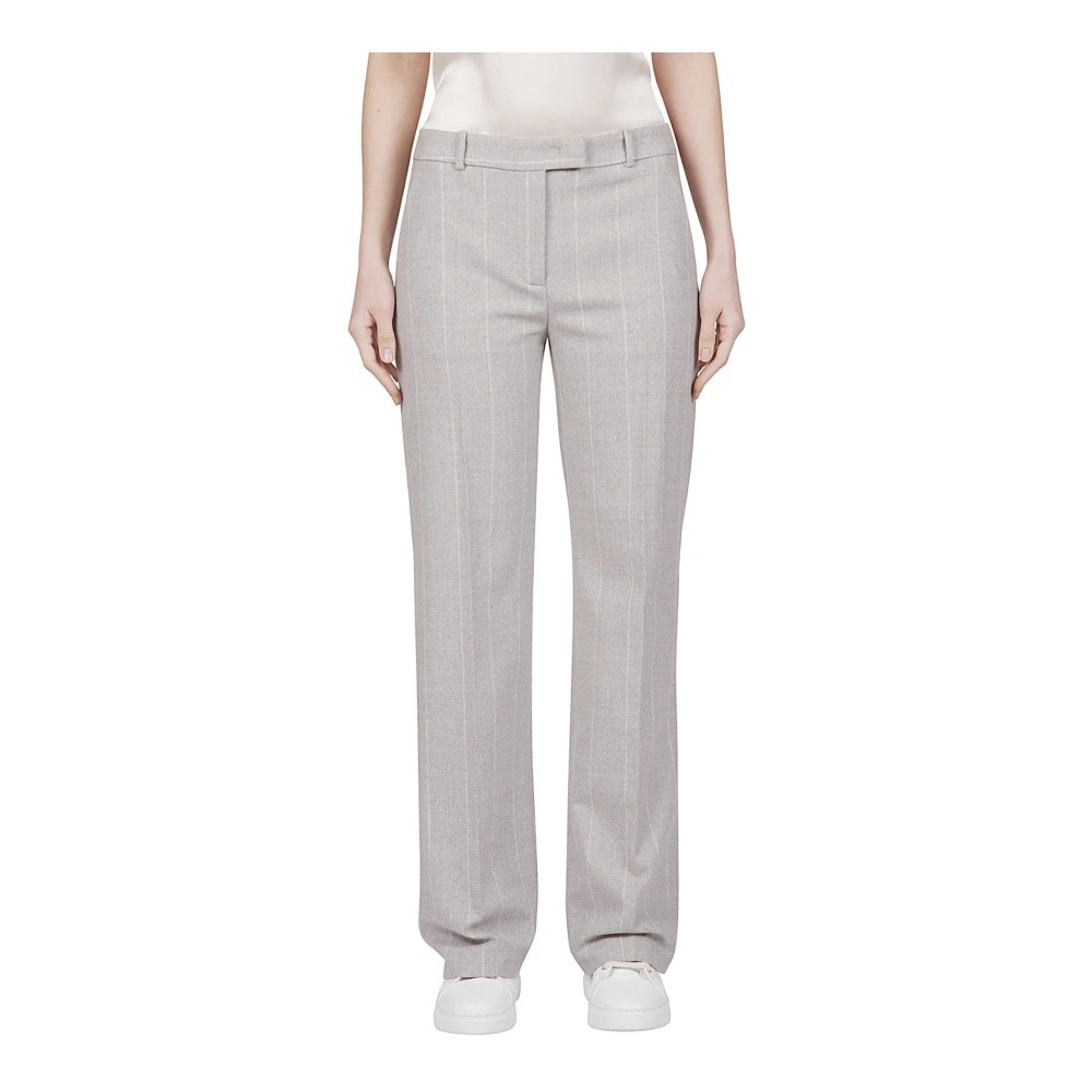 Eleventy Flanellen Rechte Broek Gray Dames