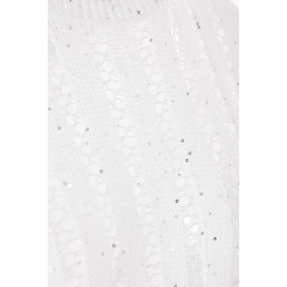 BRUNELLO CUCINELLI Witte Pailletten Gebreide Trui White Dames