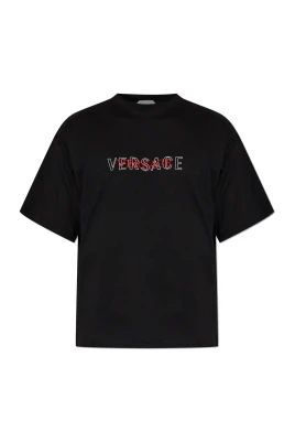 Broderad logotyp T-shirt i bomullsjersey, regular fit