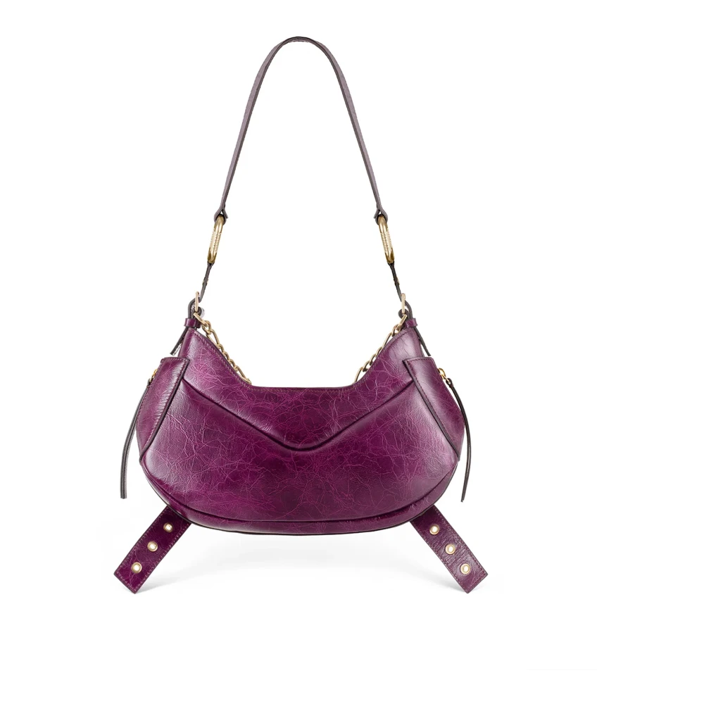 Biasia Paarse Schoudertas met Strookdetail Purple Dames