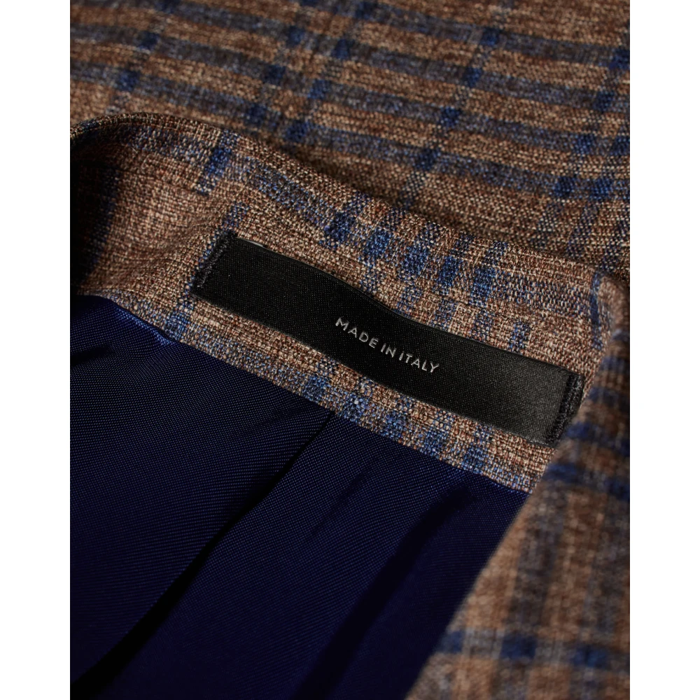 PS By Paul Smith Bruin Geruite Blazer Jas Brown Heren