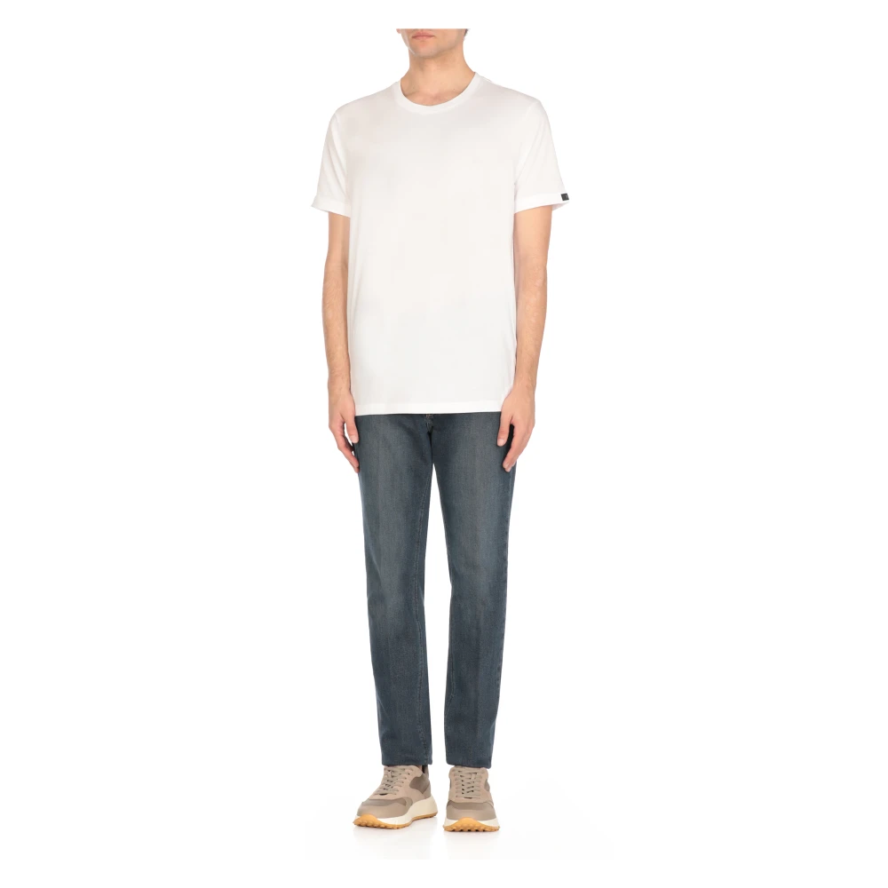 Fay Witte Crewneck T-shirt en Polo White Heren
