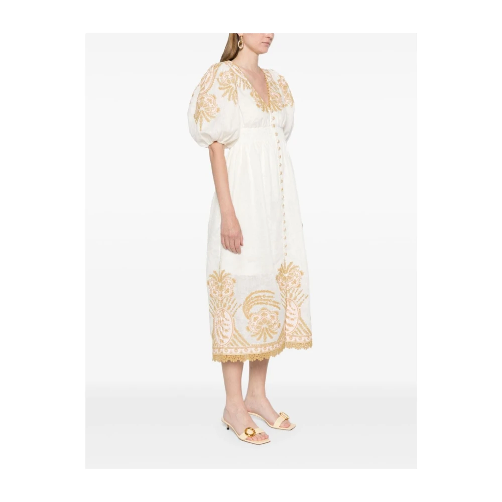 Zimmermann Beige Waverly Jurk Beige Dames