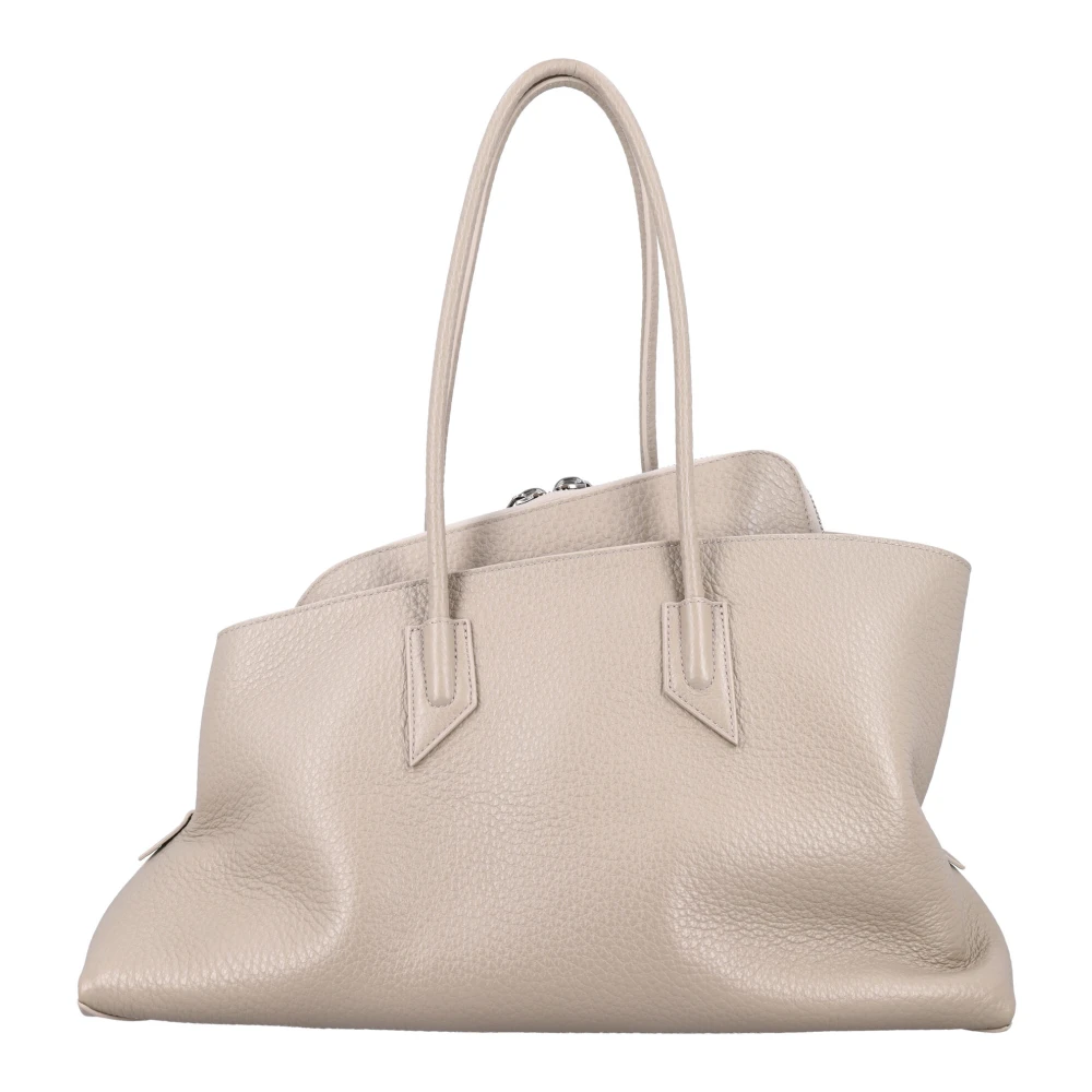 The Attico Gestructureerde Leren Handtas Beige Dames