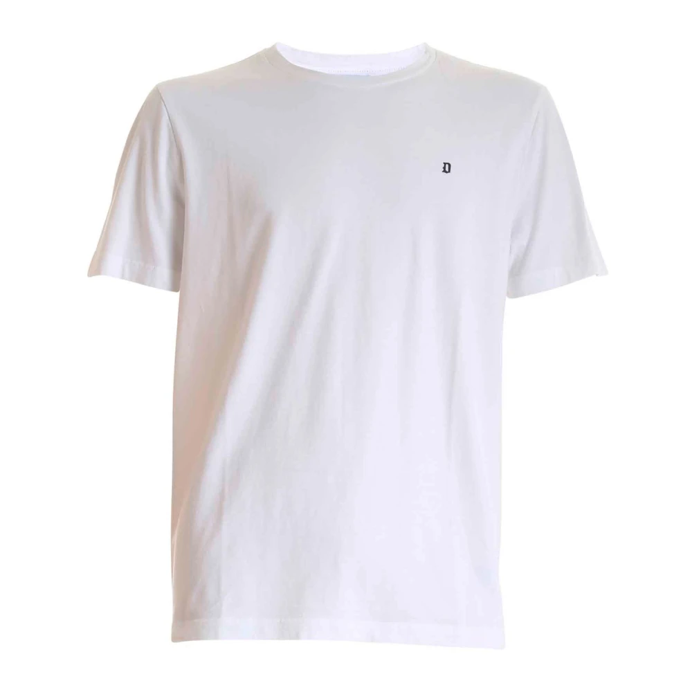 Dondup Men's White Logo-Embroidered Crewneck T-Shirt - T-Shirts - L - Tops