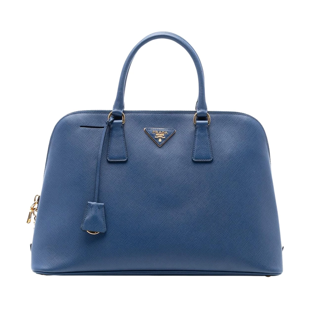 Prada Vintage Women's Blue Pre-Owned Leather Dome Satchel