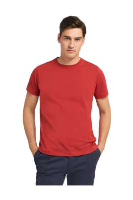 Bomulls-T-shirt med rund hals