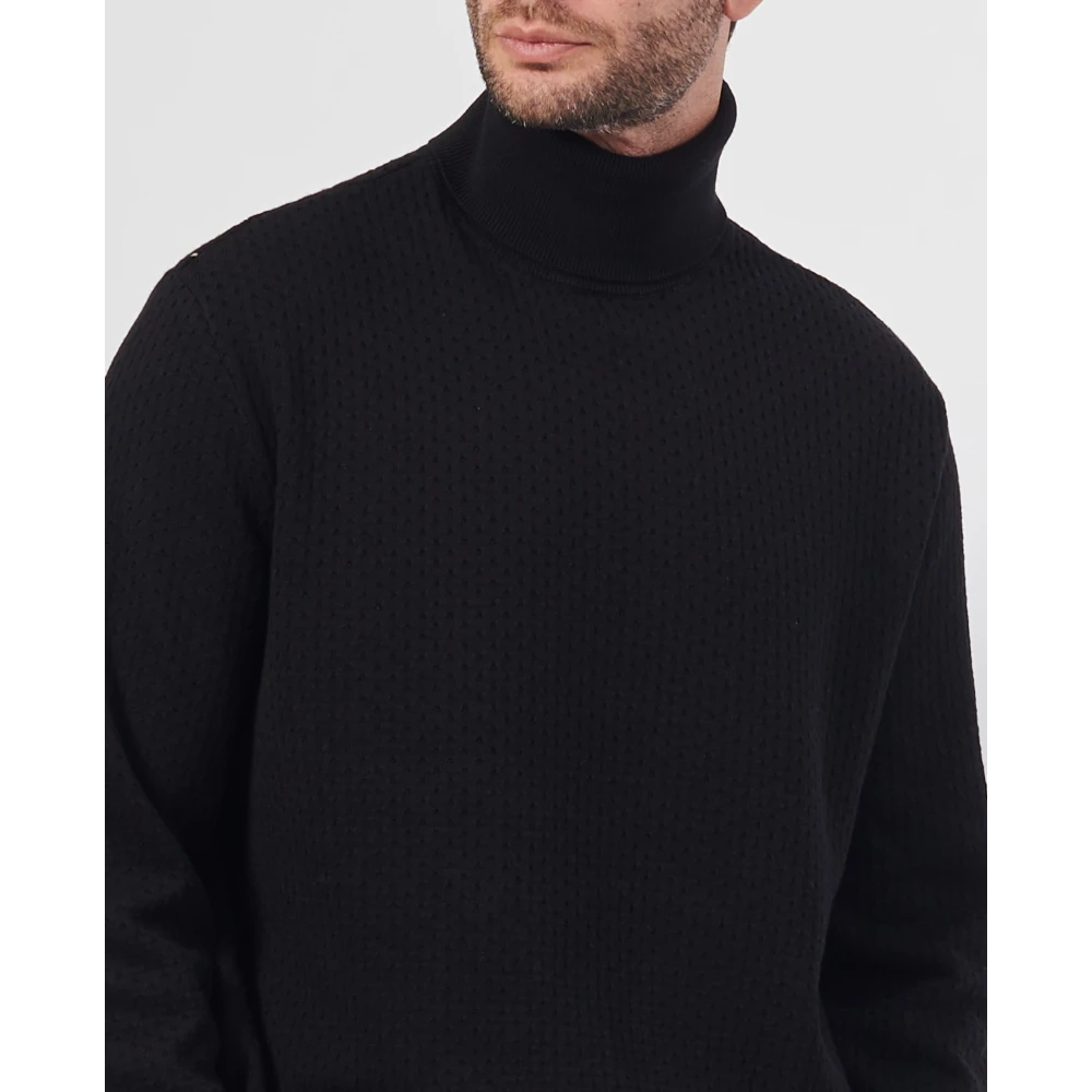 Armani Exchange Zwarte Trui Comfortabele Gebreide Black Heren