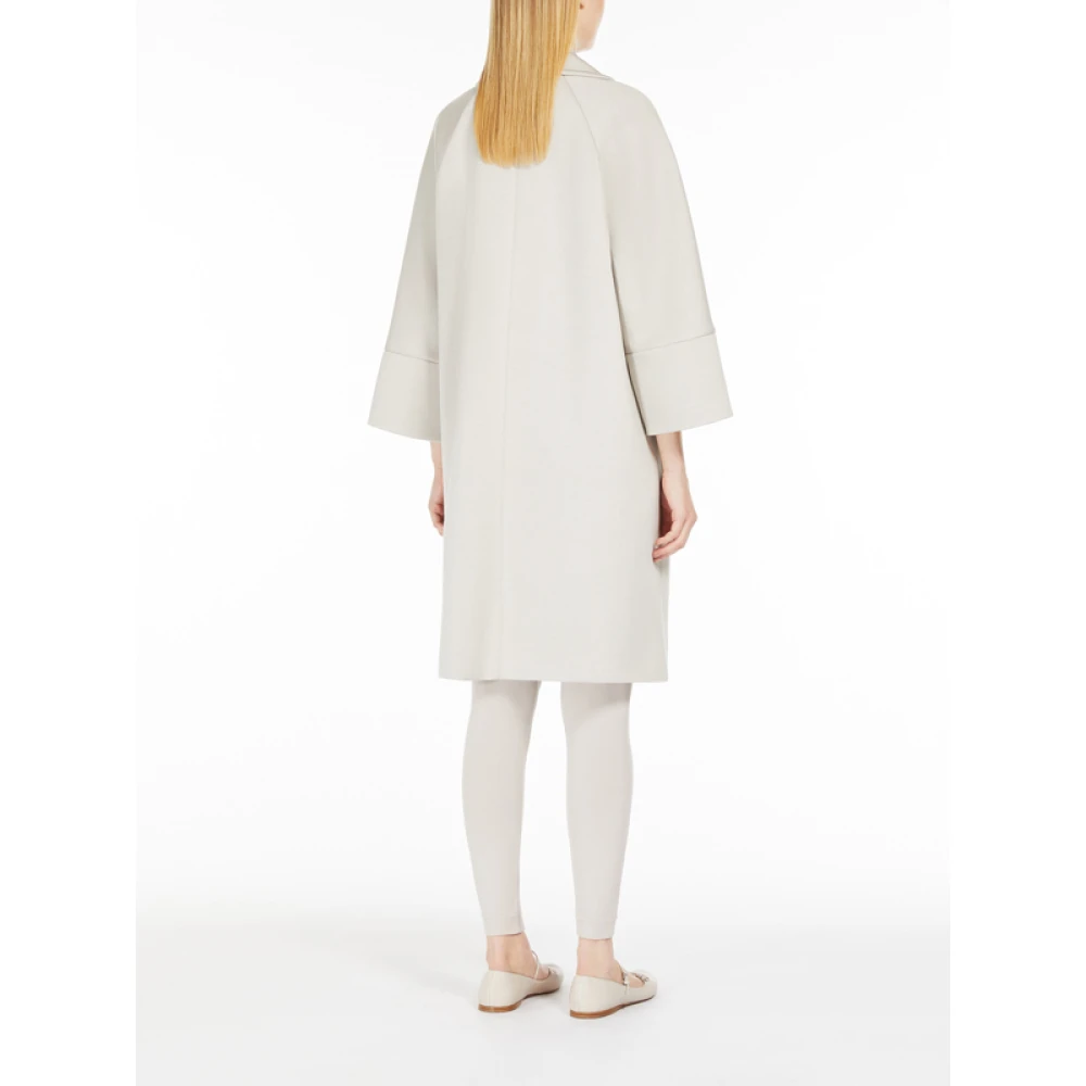 Max Mara Neopreen Gebreide Dubbele-Knoopjas Beige Dames