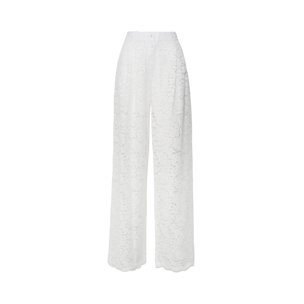 Dolce & Gabbana Witte Kant Palazzo Broek Gemaakt in Italië White Dames