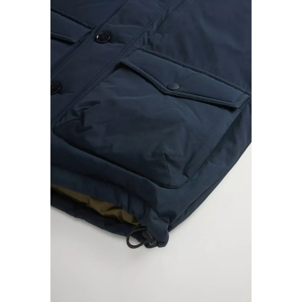 Woolrich Blauwe Bomberjack Melton Style Blue Heren