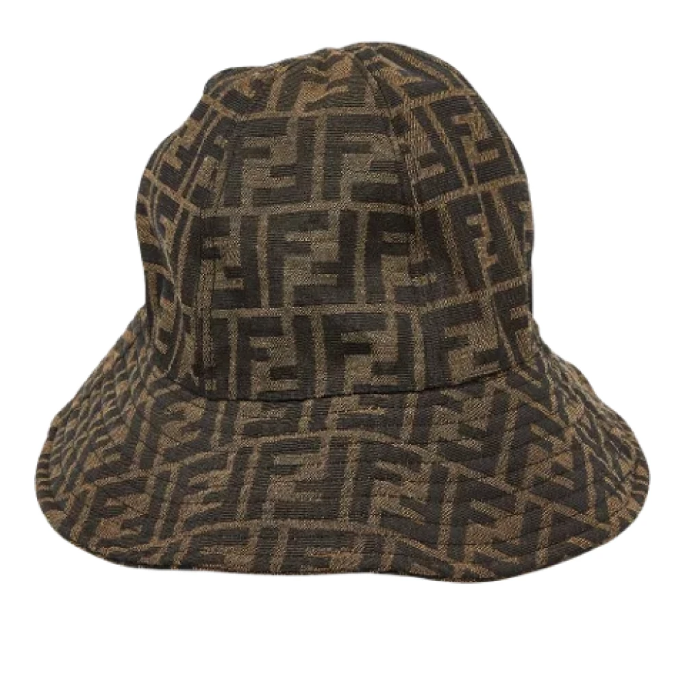Fendi Vintage Pre-owned Bomull hattar-och-kepsar Brown, Dam
