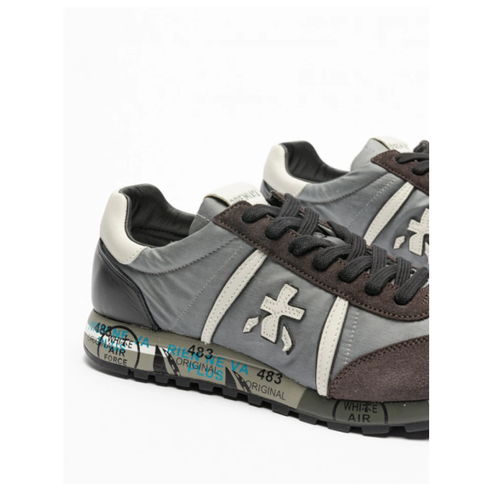 Premiata Lucy Heren Sneakers met Geborduurd Logo Gray Heren