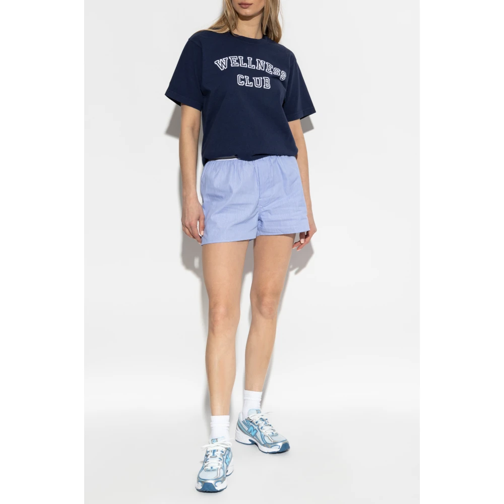 Sporty & Rich T-shirt met logo Blue Dames