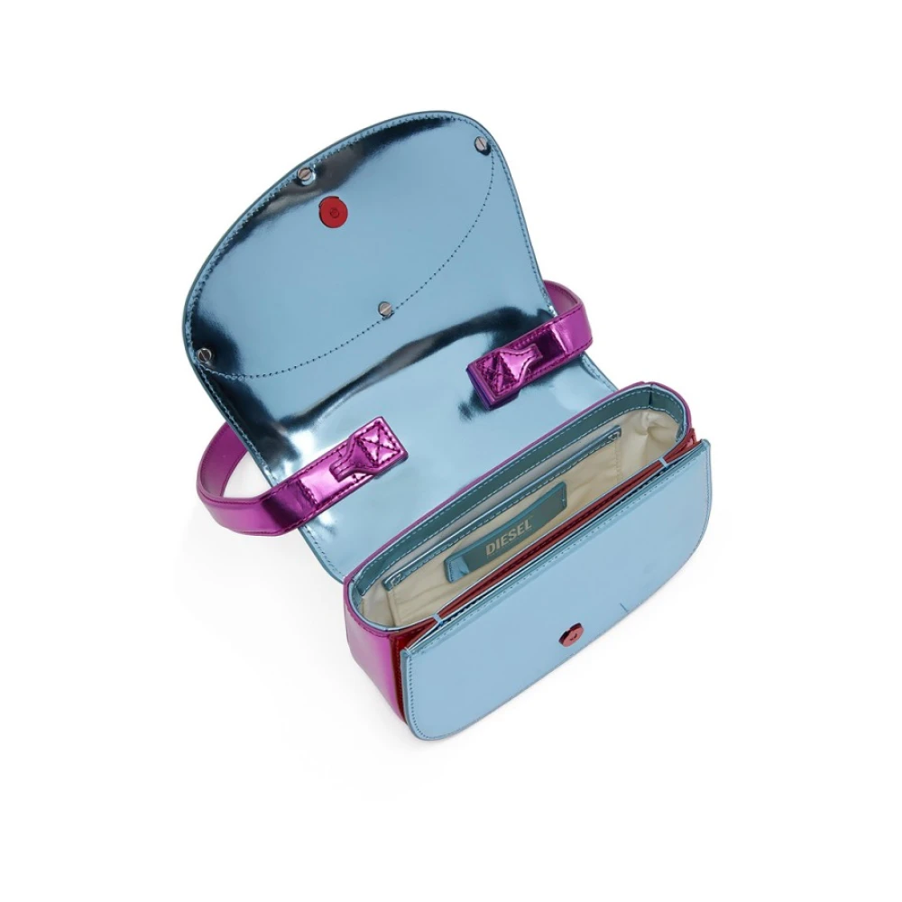 Diesel Blauwe spiegel leren schoudertas Multicolor Dames