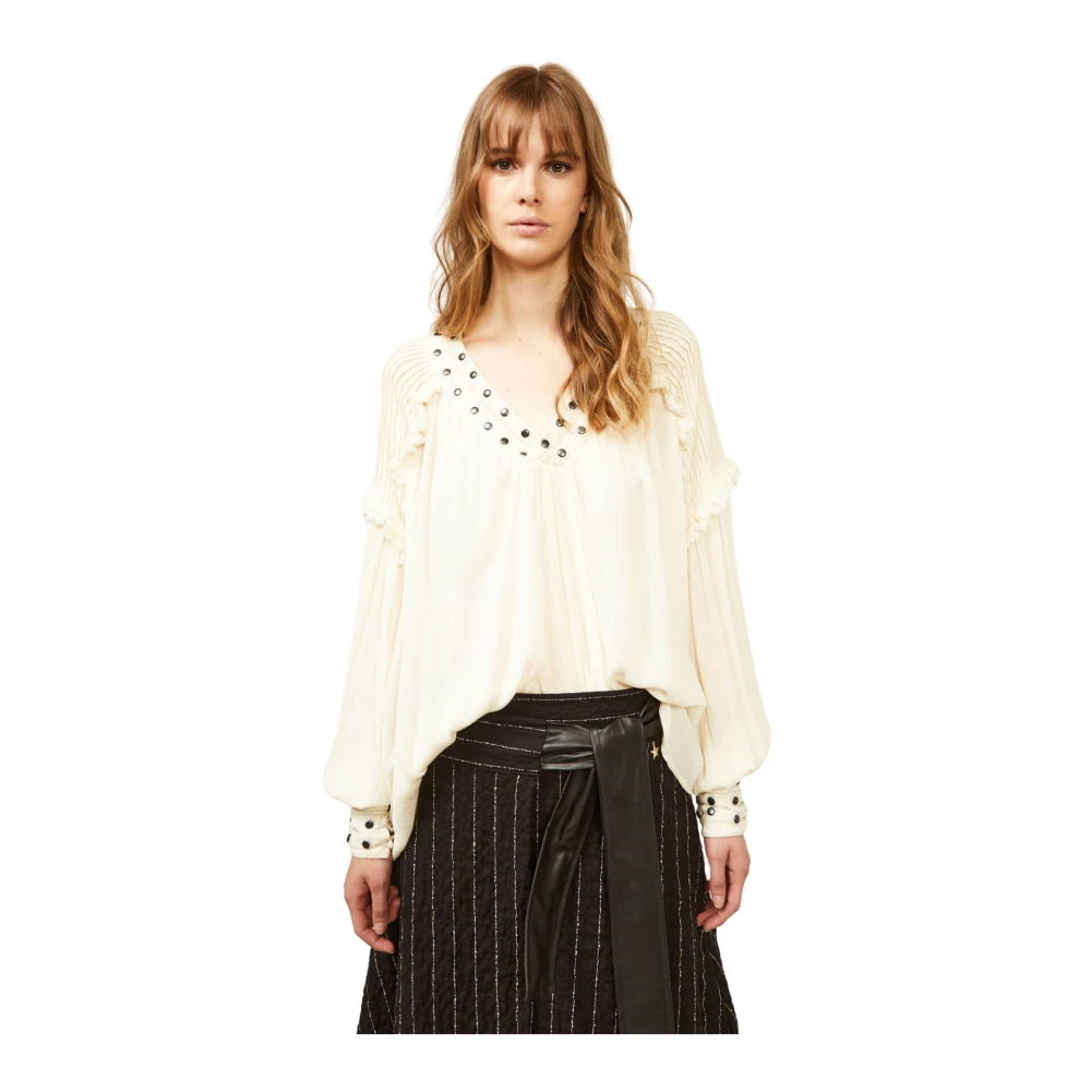 Souvenir Boho Blouse met Lange Mouwen White Dames